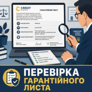 Кредит Капітал борг — гарантійний лист і перевірка КЕП