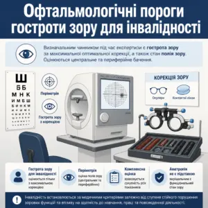 Гострота зору для інвалідності периметрія та корекція
