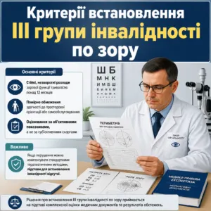 III група інвалідності по зору критерії оцінювання