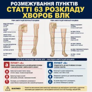 Класифікація кукс кінцівок — стаття 63 ВЛК ампутація пункт а і б