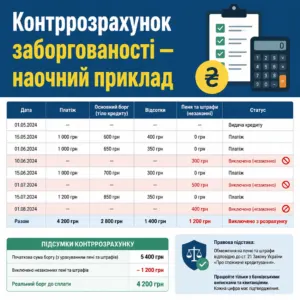 як зменшити борг по мікрозайму — контррозрахунок