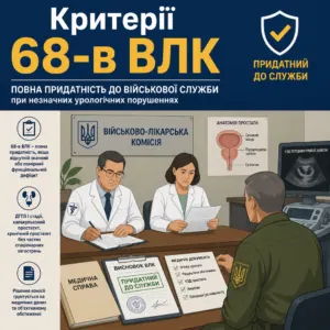 68в ВЛК та повна придатність при незначних урологічних порушеннях