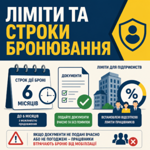 Строки дії броні від мобілізації та встановлені ліміти для підприємств