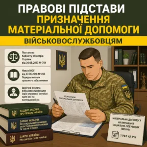 Матеріальна допомога військовим на вирішення соціально-побутових питань порядок нарахування