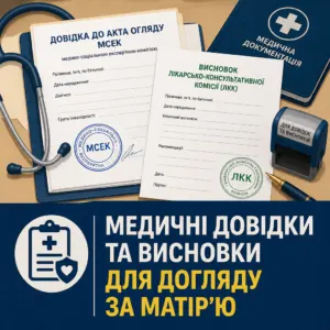 медичні документи для оформлення постійного догляду за матір'ю