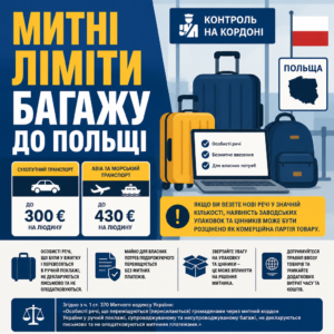 Митні ліміти та правила що можна перевозити через кордон Польщі