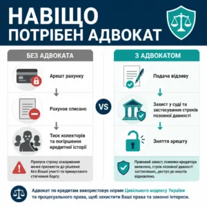 інфографіка навіщо потрібен адвокат по кредитам