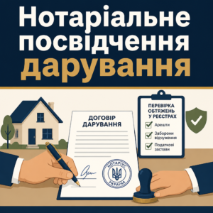 Нотаріальне посвідчення дарування нерухомості та перевірка обтяжень у реєстрах