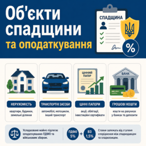 Об'єкти спадщини які підлягають оподаткуванню ПДФО та військовим збором