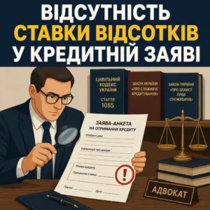 Оскаржити відсотки за кредитом через відсутність ставки в анкеті