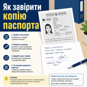 Як завірити копію паспорта при засвідченні вірності копій документів