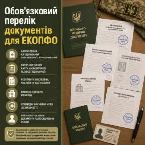 Перелік документів для експертної команди ЕКОПФО