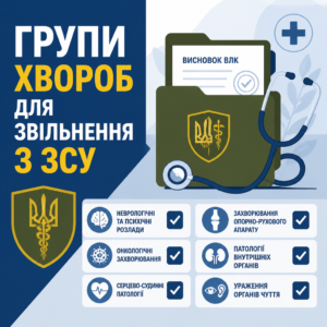 Перелік хвороб для звільнення з військової служби за станом здоров'я та висновок ВЛК