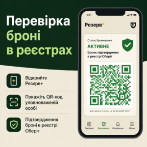 Як перевірити наявність броні від мобілізації в Резерв плюс та реєстрі Оберіг