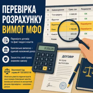 Перевірка розрахунку вимог МФО