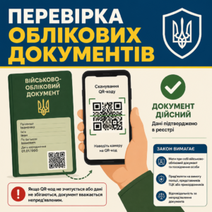 Перевірка військово-облікового документа за Законом 3633-IX про мобілізацію