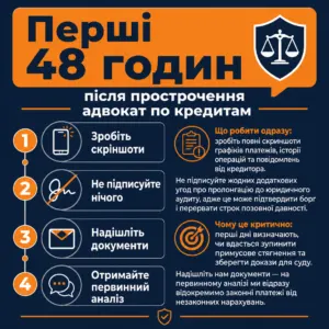 перші 48 годин після прострочення адвокат по кредитам