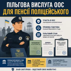Пільгова вислуга ООС для пенсії поліції за вислугу років