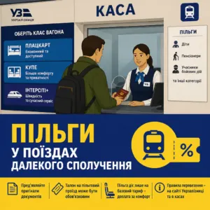 Пільги на проїзд залізницею у поїздах далекого сполучення