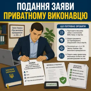 Заява для оскарження дій приватного виконавця і розблокування рахунку