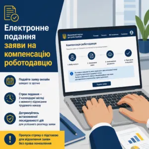Подання заяви на компенсацію роботодавцю онлайн