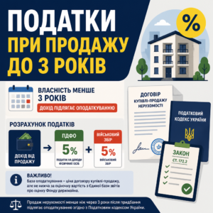 Податки при швидкому продажу квартири після купівлі менше 3 років
