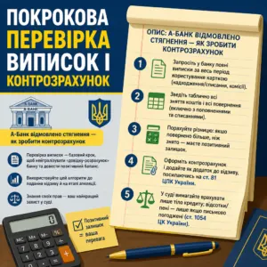 А‑Банк відмовлено стягнення — як зробити контрозрахунок