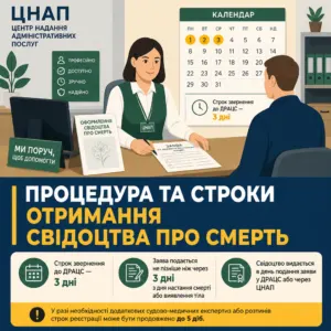 Строки звернення до ДРАЦС та порядок оформлення свідоцтва про смерть