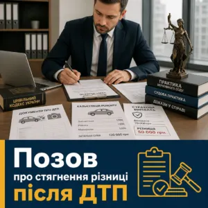 Майнова шкода ДТП — позов про стягнення різниці