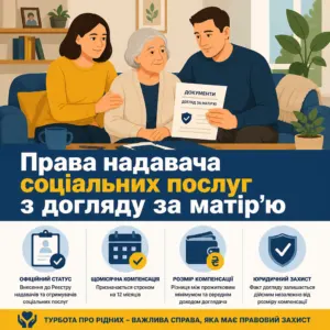 права доглядача постійний догляд за матір'ю