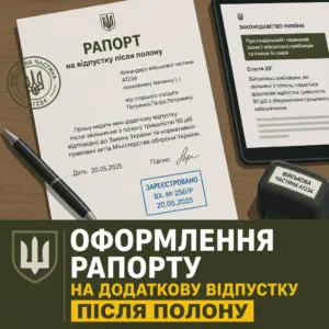 рапорт на відпустку після полону зразок оформлення документів
