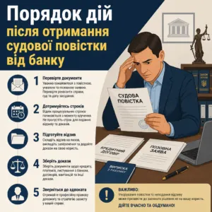Банк подав до суду: перші 5 кроків захисту відповідача