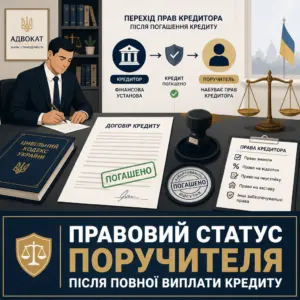 Регрес поручителя та перехід прав кредитора після погашення кредиту