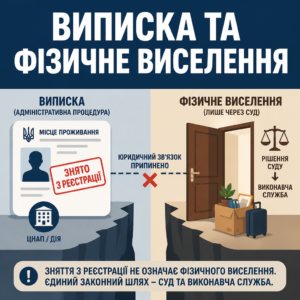 Різниця між зняттям з реєстрації та виселенням мешканців через суд