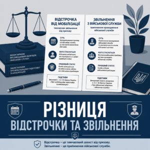 Оформлена відстрочка від мобілізації та її правова відмінність від звільнення з військової служби