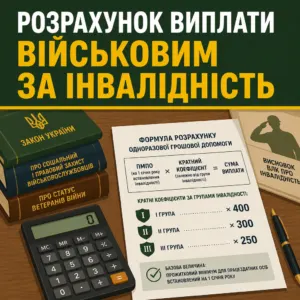 розмір виплати по інвалідності військовослужбовцям та формула розрахунку огд