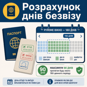 Розрахунок безвізових днів за правилом 90 180 у Шенгенській зоні