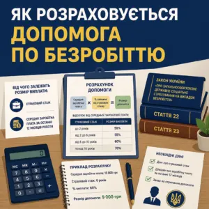 Розрахунок розміру допомоги по безробіттю за стажем