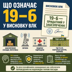 Стаття 19‑б ВЛК — придатний до служби в забезпеченні