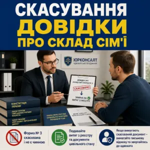 Довідка про склад сім'ї та заміна її витягом з реєстру