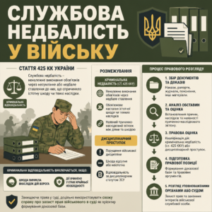 Службова недбалість та ст 425 ККУ розмежування з проступком