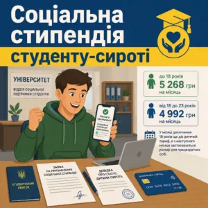 Соціальна стипендія сиротам у 2026 році