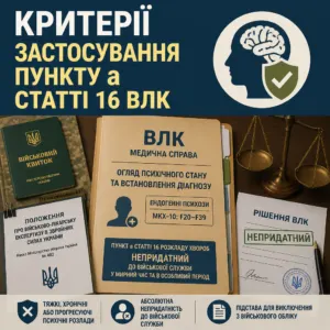 стаття 16 влк пункт а критерії непридатності