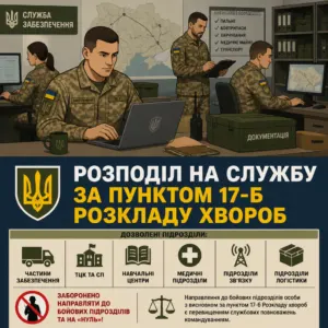 Служба в частинах забезпечення за пунктом 17-б статті 17 Розкладу хвороб
