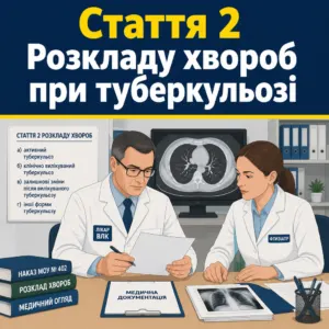 Туберкульоз ВЛК і стаття 2 Розкладу хвороб