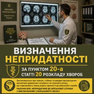 Застосування пункту 20-а статті 20 розкладу хвороб при тяжких порушеннях ЦНС