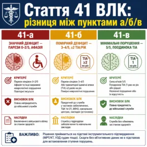 Стаття 41 ВЛК — критерії а, б, в