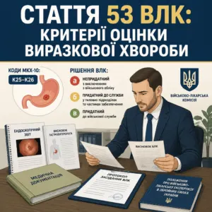 Стаття 53 ВЛК виразкова хвороба шлунка та дванадцятипалої кишки