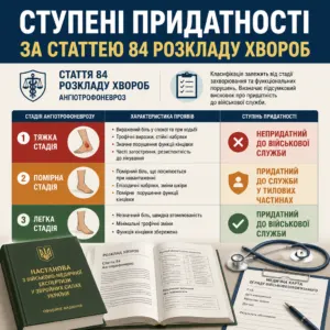 Класифікація ступенів придатності стаття 84 розкладу хвороб ВЛК