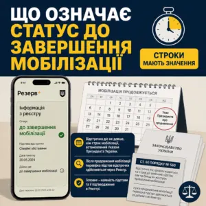 Статус до завершення мобілізації в Резерв+ і перевірка строку відстрочки
